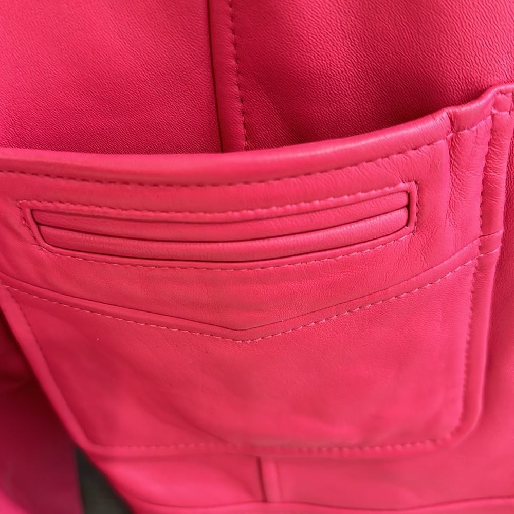 Pink Leather Jacket Dana Buchanan Rosy Pink Vintage Size Large - Picture 3 of 16